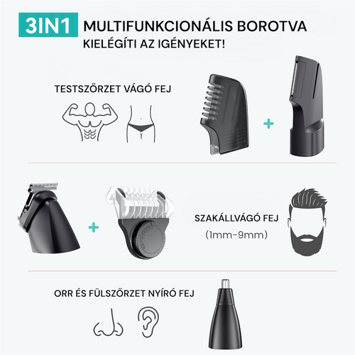 Royal Shave Oblique Blade borotva 3 cserélhető fejjel